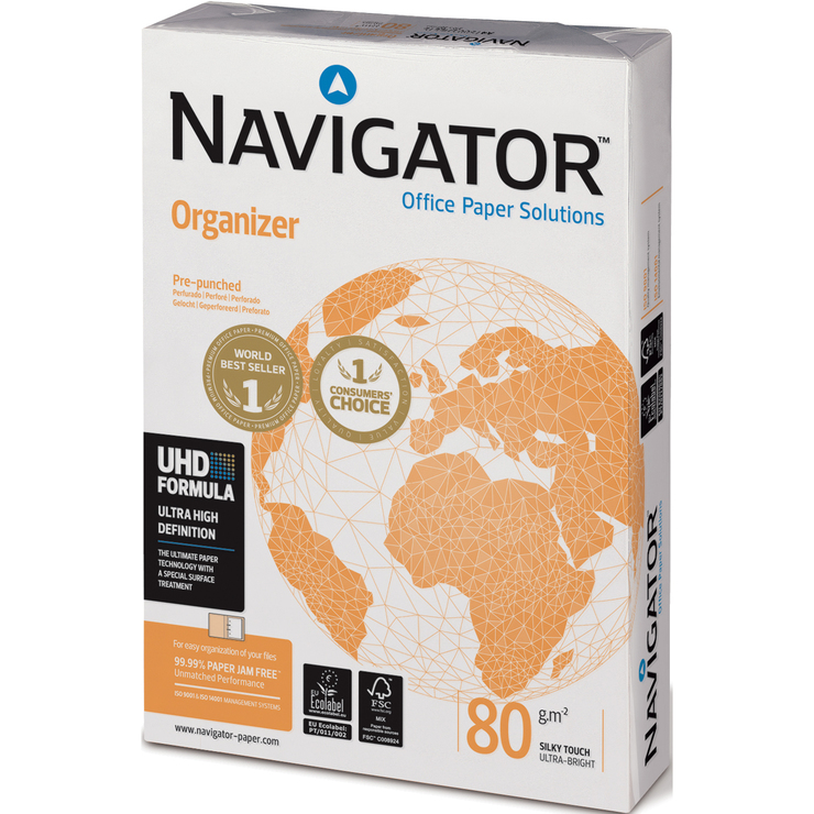 Папір для друку NAVIGATOR Organizer A4, 80 г/м2, 500 арк., білий